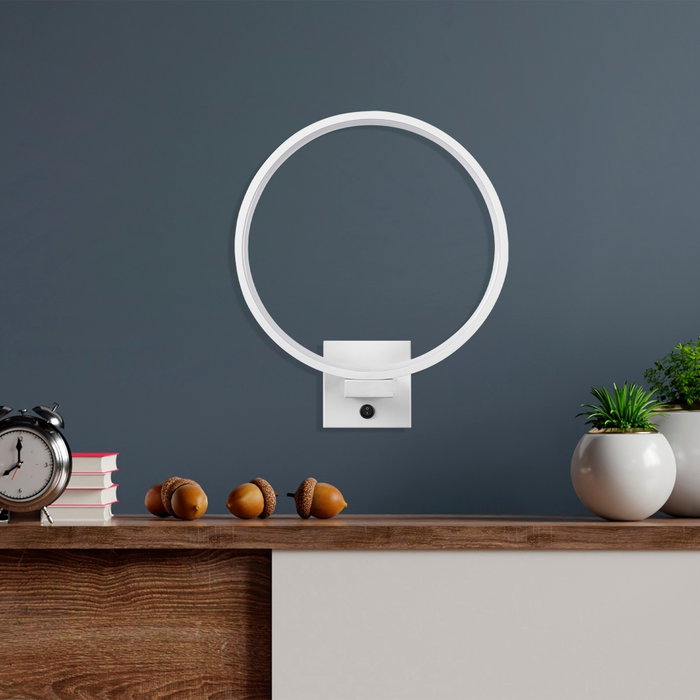Opviq Halka - 13310 Lámpara de pared blanca con LED integrado